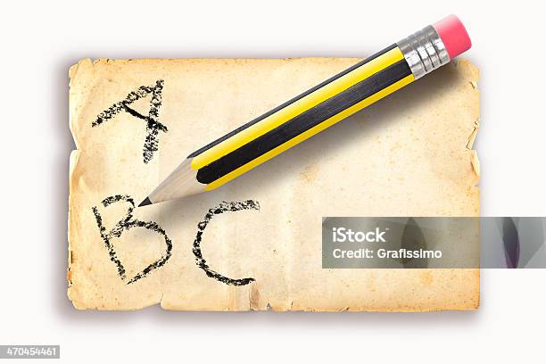 Abc 古い紙に鉛筆の作成 - アルファベットのストックフォトや画像を多数ご用意 - アルファベット, アルファベットのA, アルファベットのB