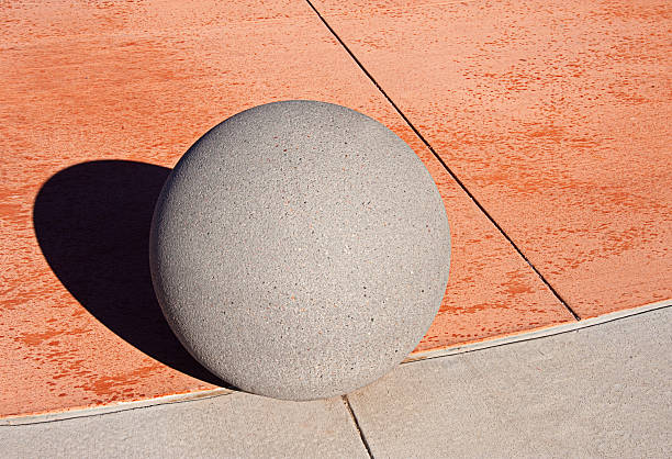 istock Safety Bollard (Traffic Barrier) of Cast Concrete on Rose Sidewalk 470455073