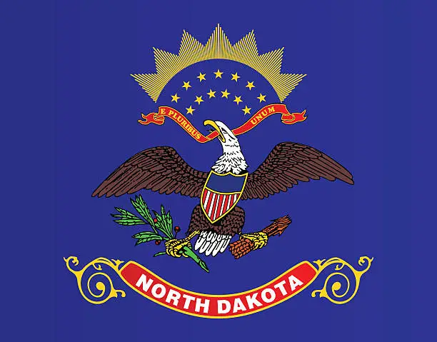 Vector illustration of Flag of North Dakota