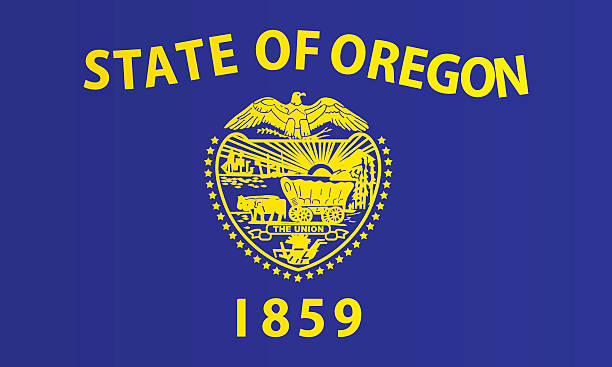 Flag of Oregon - obverse Flag of Oregon - obverse oregon us state stock illustrations