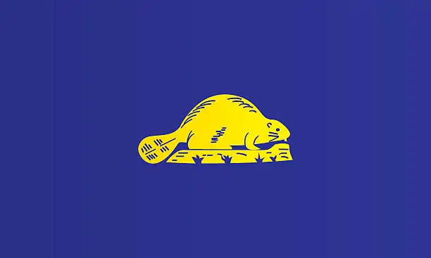 Vector illustration of Flag of Oregon - reverse