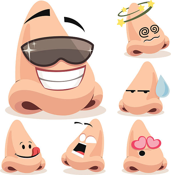 Nose Cartoon Set A Stock Illustration - Download Image Now