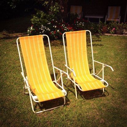 Two chairs in garden