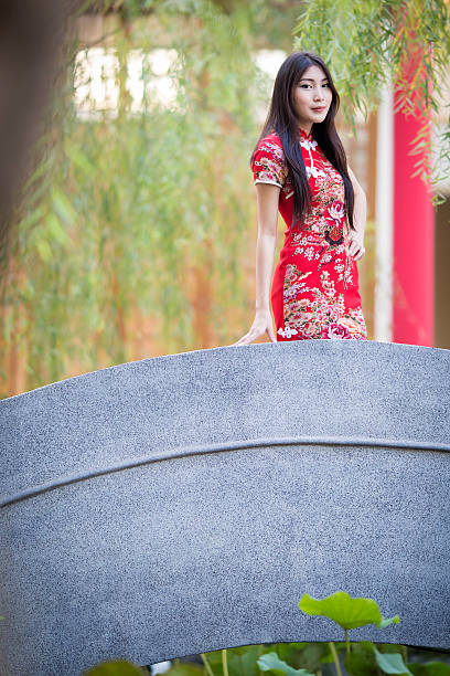 istock Cheongsam Red, Asian girl 470456447