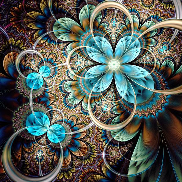 istock Colorful light fractal flower or butterfly 470457763