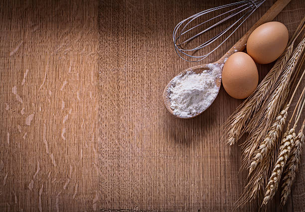 istock organized copyspace flouur in spoon eggs ears of wheat corolla 470458478