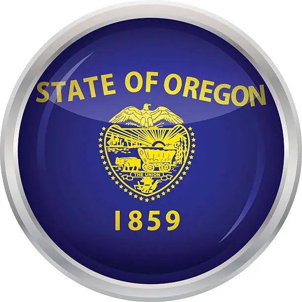 Vector illustration of Flag of Oregon - obverse