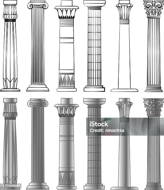 Columns Stock Illustration - Download Image Now - Architectural Column, Decoration, Architecture