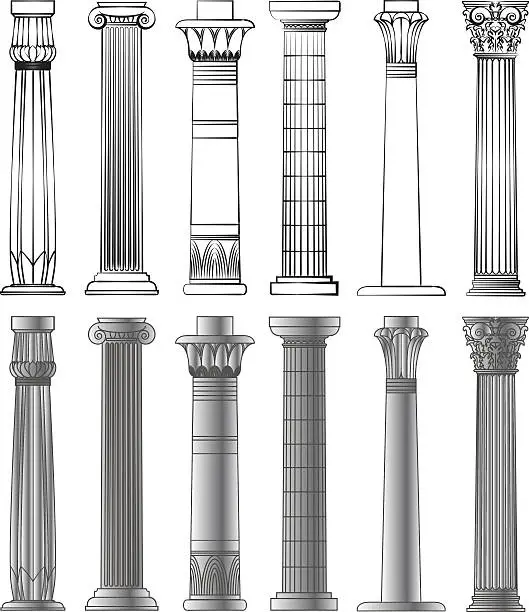 Vector illustration of Columns