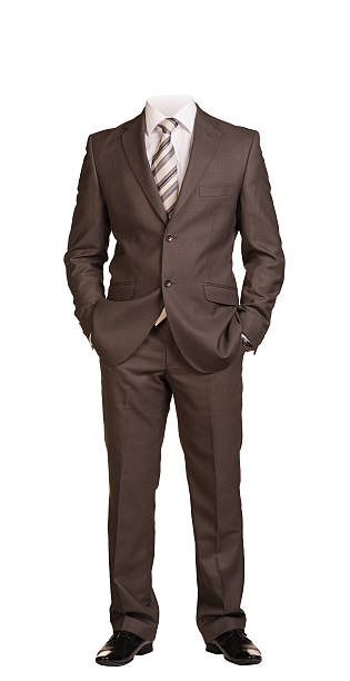 istock Businessman without head, standing with hands in pockets. Isolated 470460936