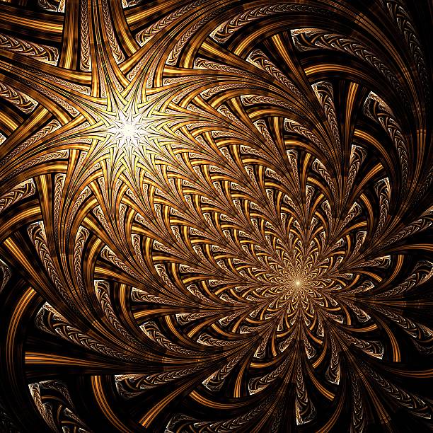 istock Dark orange fractal flower, digital artwork 470461919