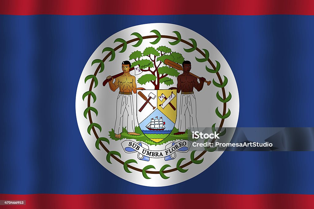 Waving Belize Flag Abstract Stock Photo