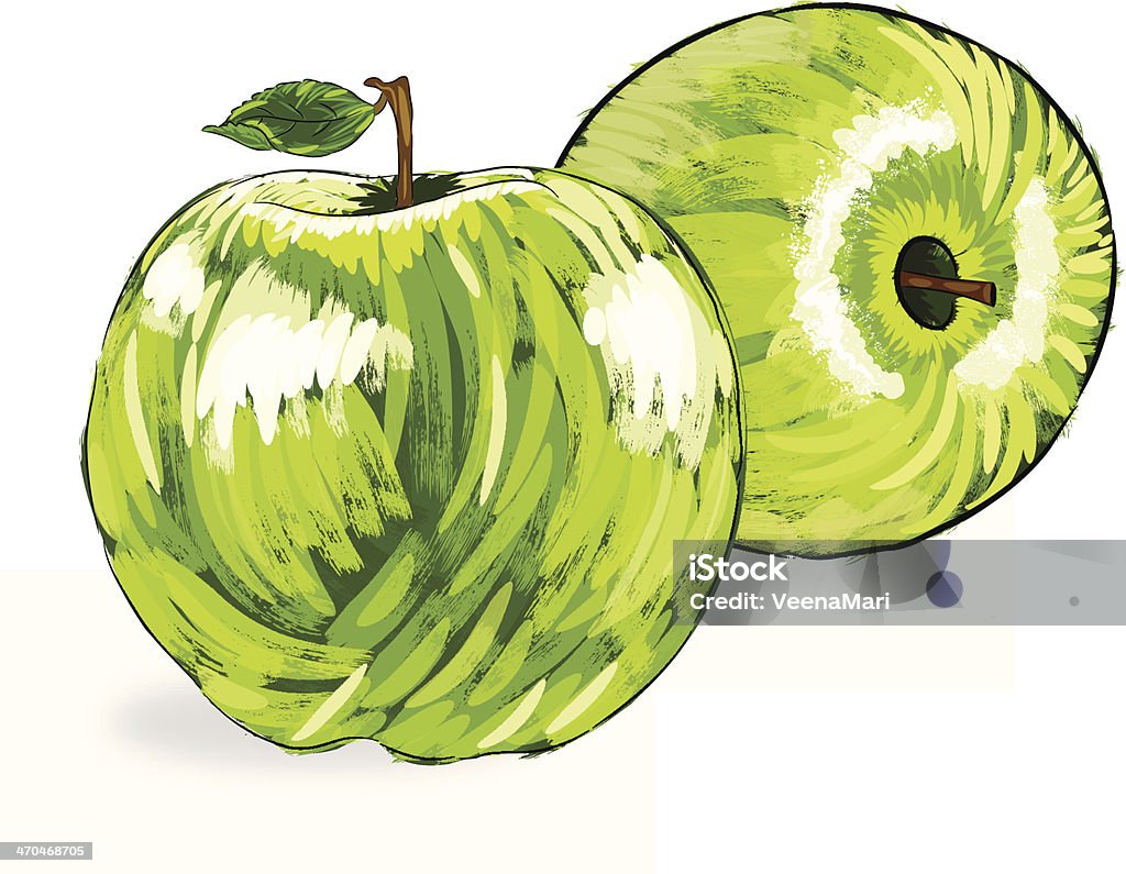 Belles Pomme verte - clipart vectoriel de Aliment libre de droits