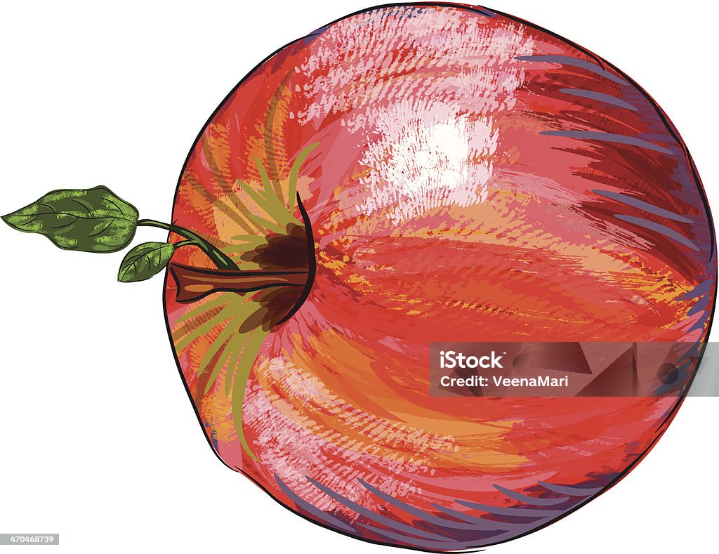 Красивый красное яблоко - Векторная графика Painterly Effect роялти-фри