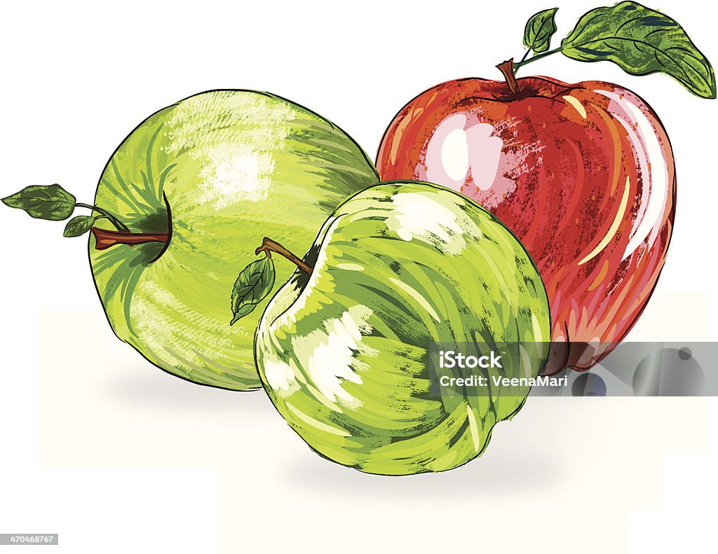 Piękne Apple - Grafika wektorowa royalty-free (Białe tło)