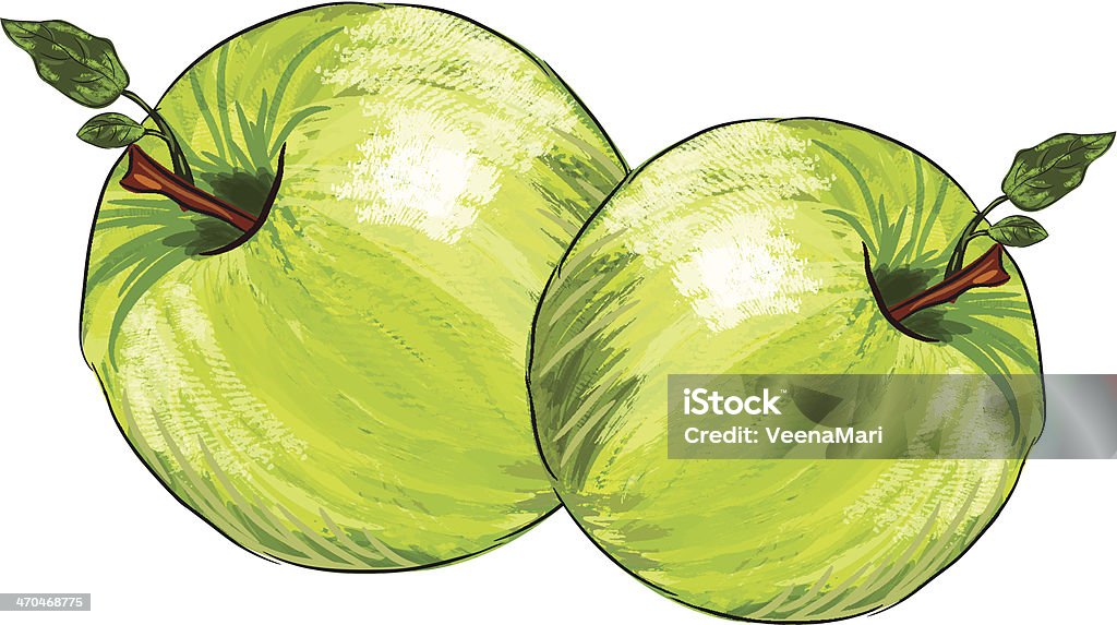 Belles Pomme verte - clipart vectoriel de Aliment libre de droits