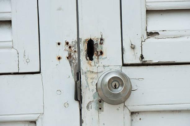 Old-fashioned door-handle of an old enterance door