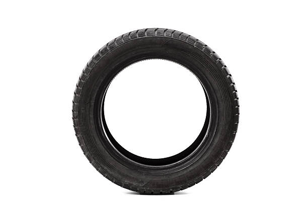 istock Front view studio shot of a single car tire 470473576