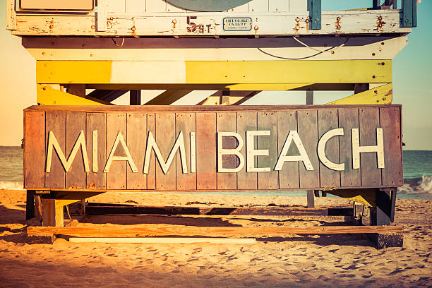 istock Miami Beach sign on wood background, Southi Beach 470473758