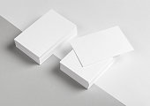 A stack of blank business cards and letterhead