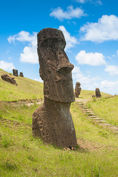 istock Moais of Rano Raraku volcano, Easter island (Chile) 470485446
