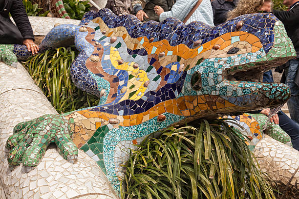 istock Antoni Gaudi mosaic in park guell, Barcelona - Spain 470488097