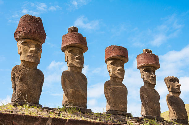 istock Moais in Anakena beach, Easter island (Chile) 470490650