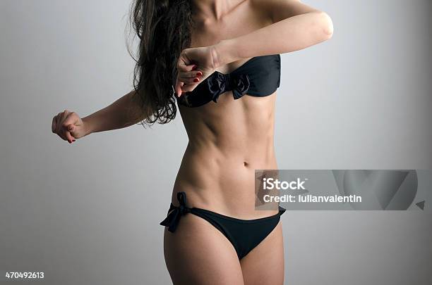 Woman In Swimsuit With Perfect Abs Fit Body Stock Photo - Download Image Now - Abdomen, Abdominal Muscle, Adult