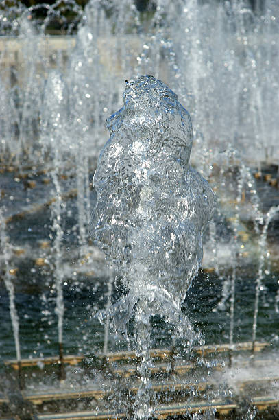 istock Large vertical water jet fountain 470493293