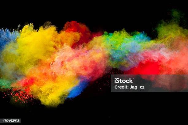 Colored Dust Stock Photo - Download Image Now - Exploding, Color Image, Colors