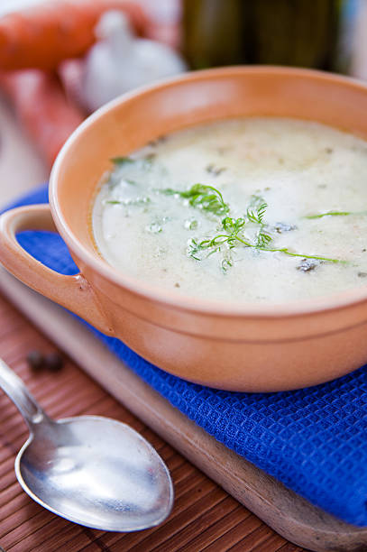 istock Sour and tasty cucumber soup 470494381