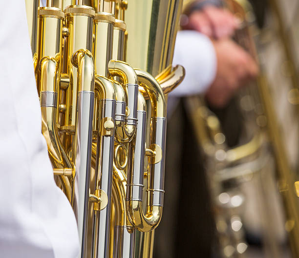 istock Golden tuba mechanism 470495139