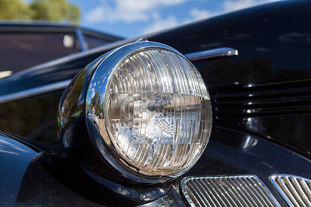 istock Headlight closeup of a vintage car 470495466