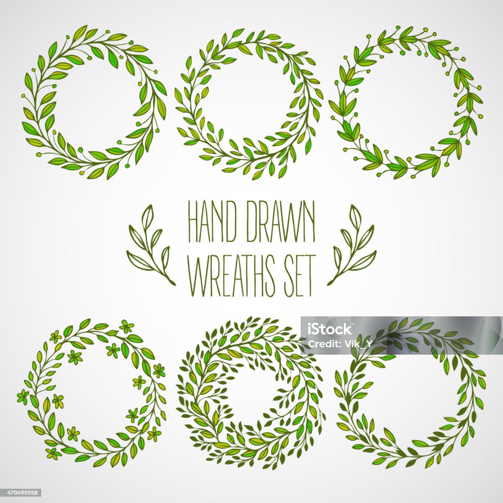 Set di mani prelevato wreaths decorativa. Illustrazione vettoriale - arte vettoriale royalty-free di 2015