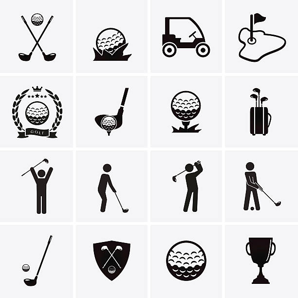 Golf Icons Golf Icons. Vector set golf icons stock illustrations