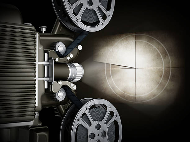 Vintage movie projector Vintage movie projector and countdown icon on the screen. vintage movie projector stock pictures, royalty-free photos & images
