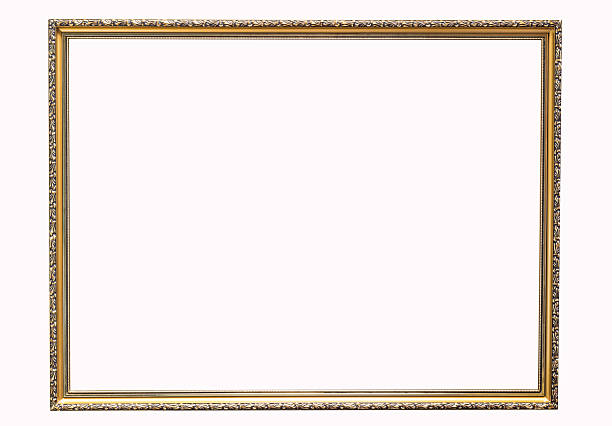 istock Gold wooden photo frame isolated 470503968