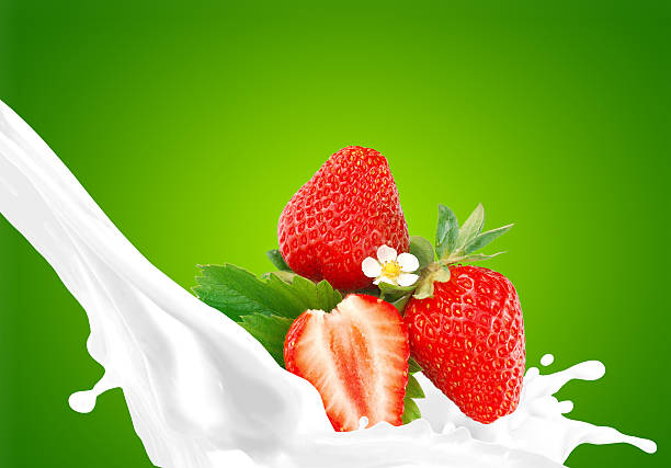 istock Splashing milk with strawberry 470507449