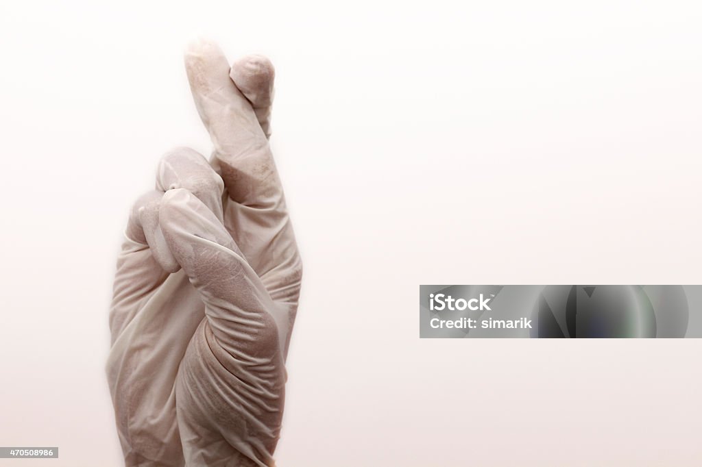 Medical Gloves Wishing Luck Medical gloves wishing luck, horizontal 2015 Stock Photo