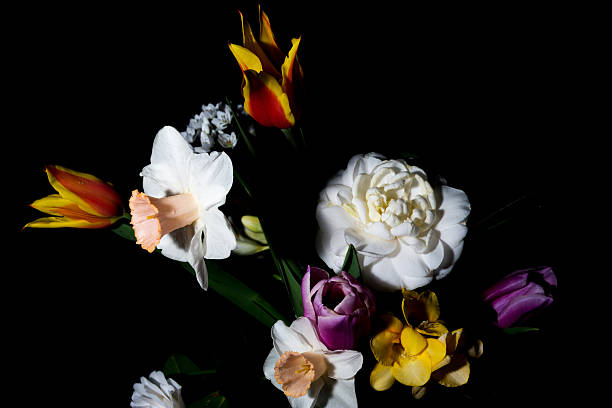 istock Beautiful Spring bouquet against a black background 470510104