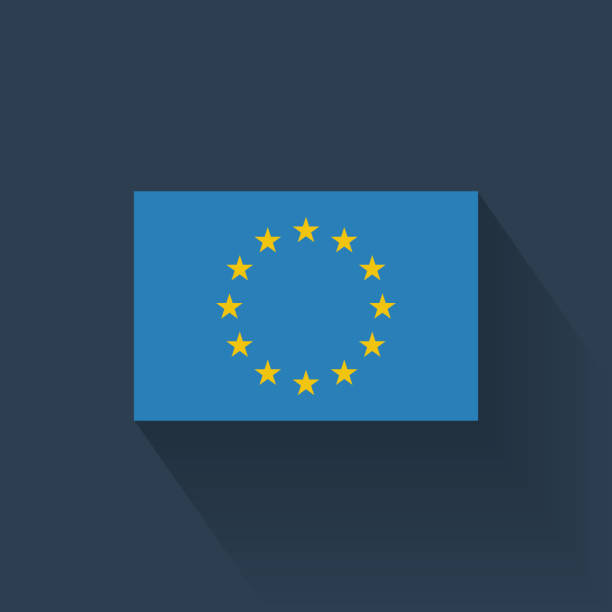 ilustrações, clipart, desenhos animados e ícones de bandeira da união europeia plana - european union flag flag european community interface icons