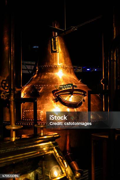 Copper Metal Vat In A Dark Distillery Stock Photo - Download Image Now - Distillery Still, Copper, Distillery