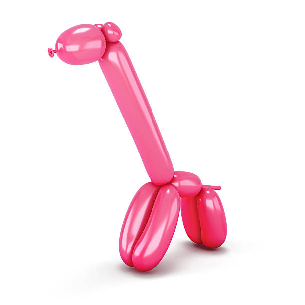 istock Red balloon animal giraffe on white 470514228
