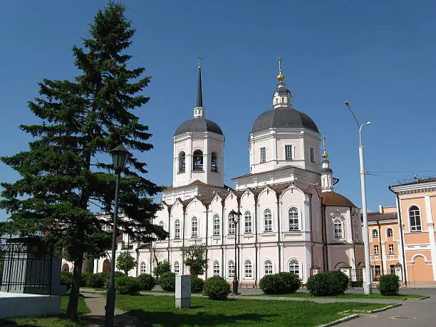 Beautiful old Orthodox church in Tomsk, Russia