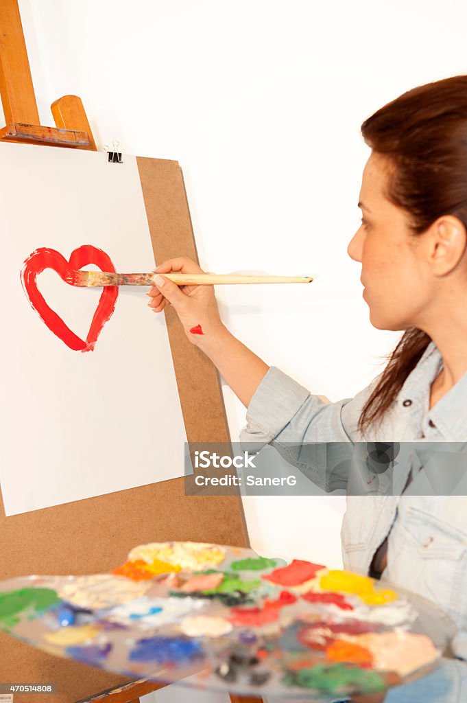 women painter women painter is painting 2015 Stock Photo