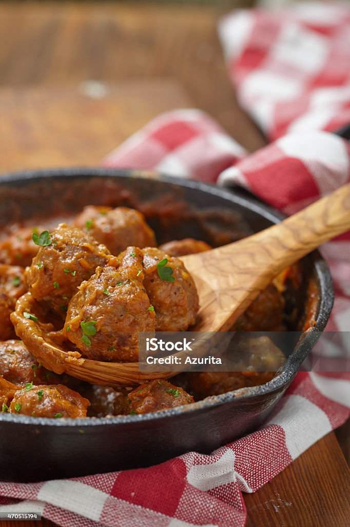 Meatballs with tomato sauce Meatballs with tomato sauce in a pan 2015 Stock Photo