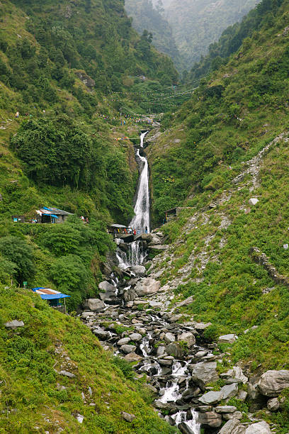 Bhagsu Waterfall near McLeodGanj, Dharamsala, India. stock photo