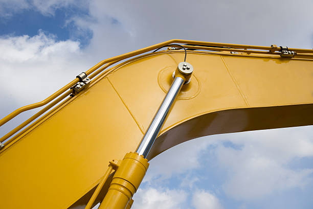 istock Detail of hydraulic piston excavator arm 470518678