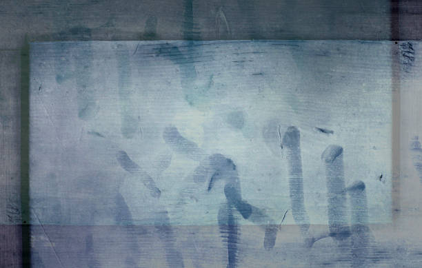 istock Natural wood textured blue paint weathered wall frame 470520504