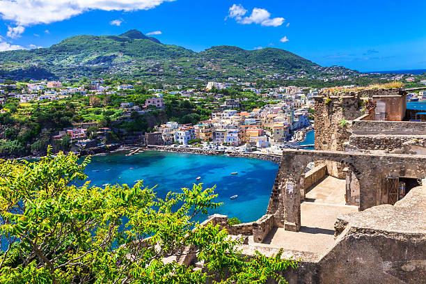 bellissimo ischia, italia - italy nobody mediterranean sea island foto e immagini stock